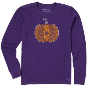 LIFE IS GOOD - WOMEN'S PUMPKIN MANDALA LONG SLEEVE CRUSHER TEE